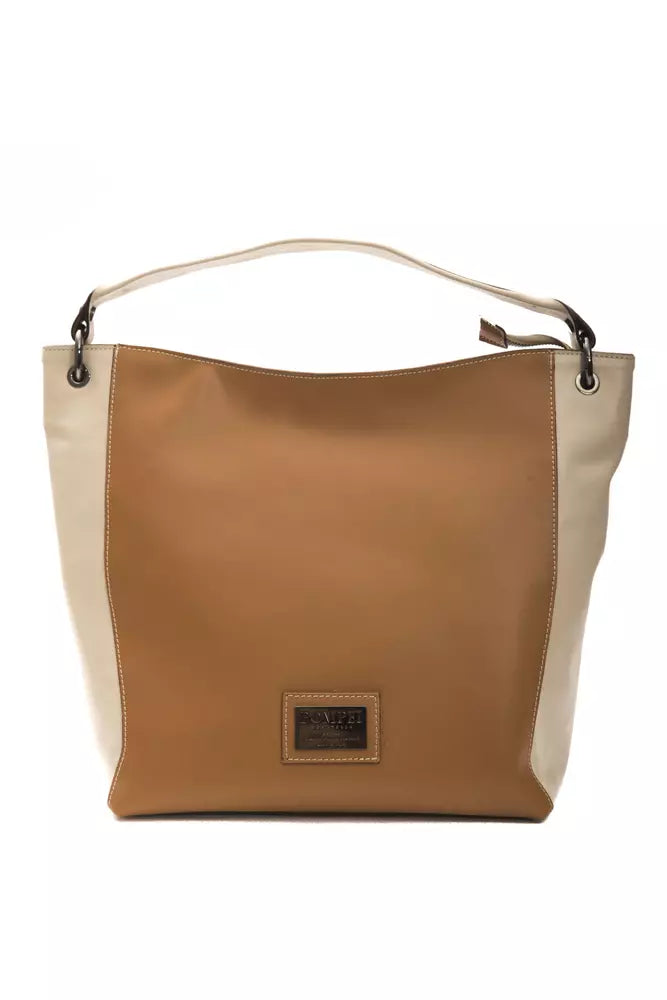 Pompei Donatella Elegant Leather Shoulder Bag in Rich Brown