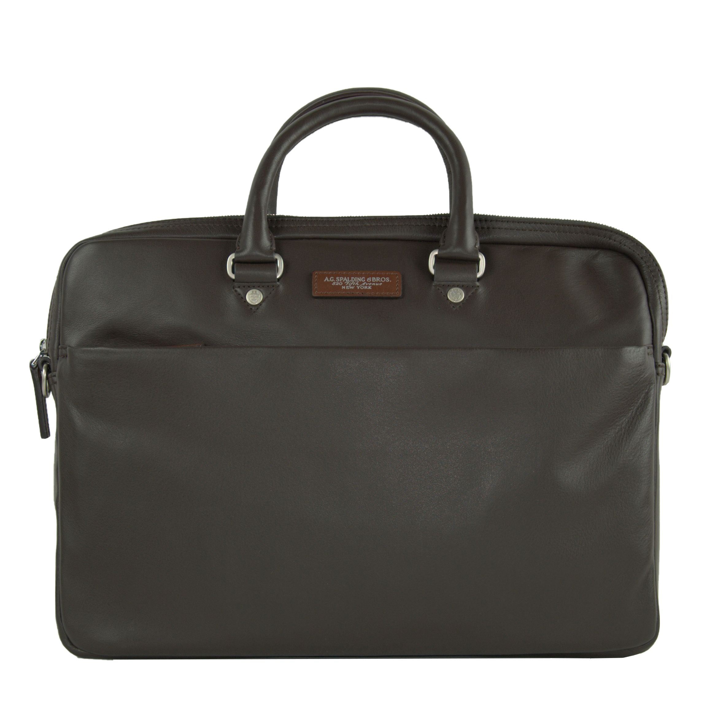 A.G. Spalding & Bros Brown Leather Bovina Briefcase