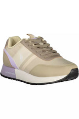 U.S. POLO ASSN. Chic Beige Lace-Up Sneakers with Logo Detail